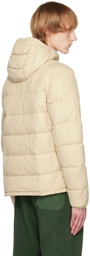Outdoor Voices Beige Full Zip Down Jacket