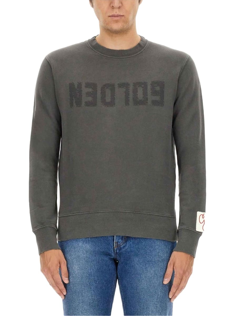 スウェット・トレーナー GOLDEN  DELUXE BRAND Cotton sweatshirt with logo print GOLDEN GOOSE - Logo Cotton Sweatshirt Golden Goose Deluxe Brand