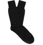 Paul Smith - Ribbed Polka-Dot Intarsia Cotton-Blend Socks - Black