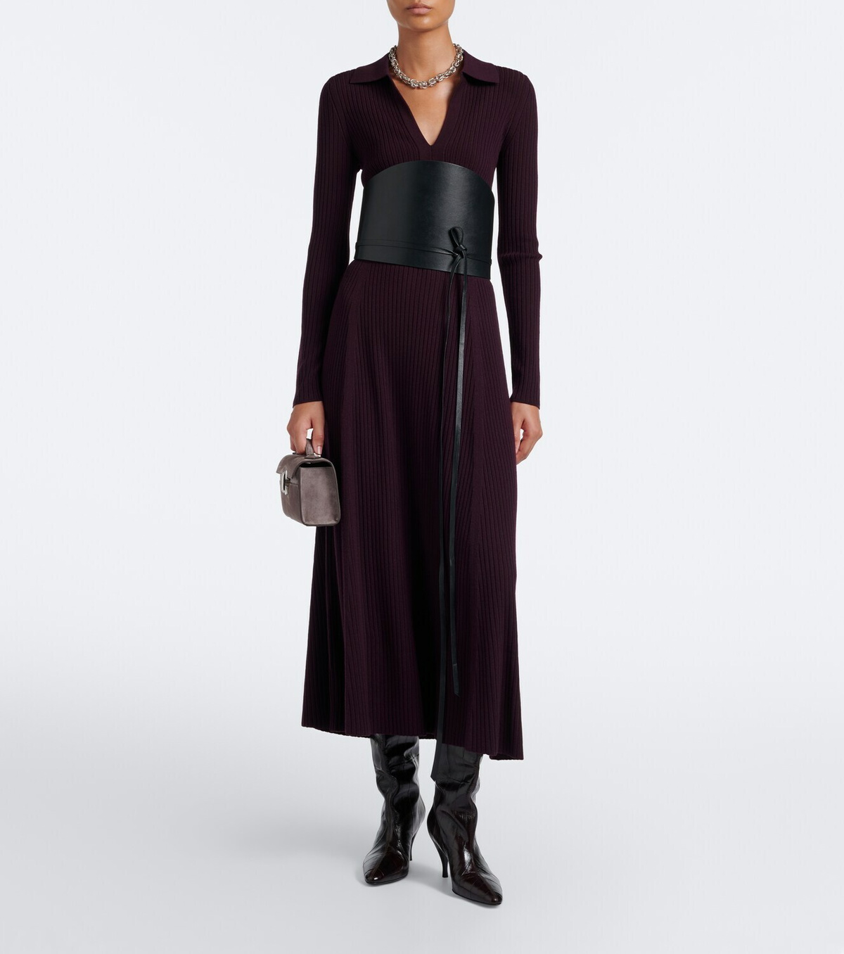 Savette Symmetry Pochette Small suede top-handle bag