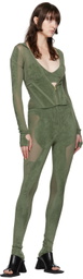 Dion Lee Khaki Chenille Intarsia Bra