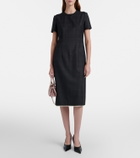 Prada Checked virgin wool midi dress