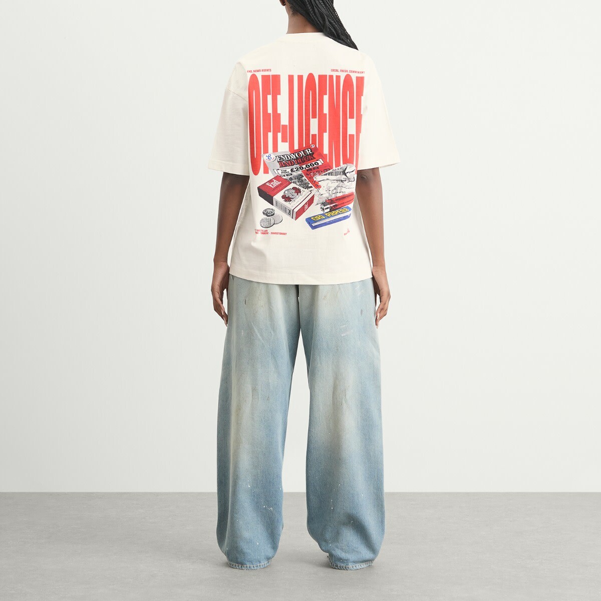 END. Off-Licence T-Shirt in Ecru