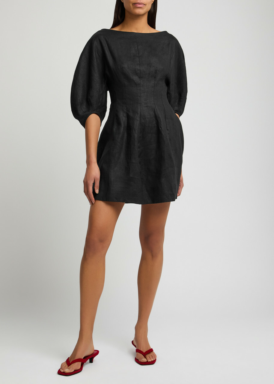 linen dress tie waist Wrap Linen Dress