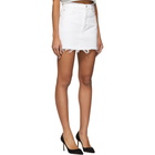 Agolde White Denim Quinn Hi Rise Miniskirt