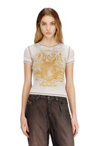 Diesel Slim jersey T-shirt with print and studs - T-Shirts Womens in Multicolor
