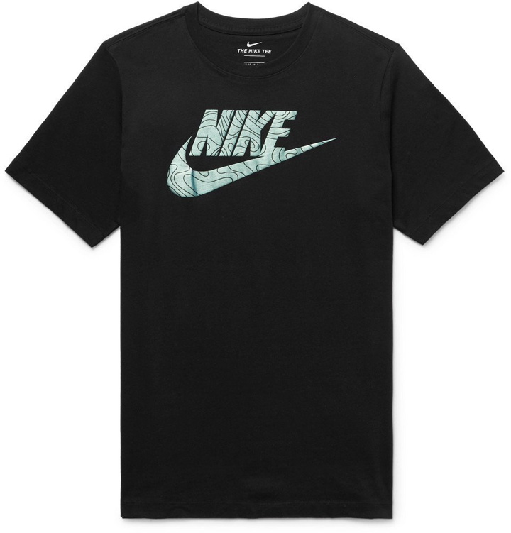 Photo: Nike - Sportswear Slim-Fit Logo-Print Cotton-Jersey T-Shirt - Black