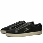 Saint Laurent Men's SL06 Court Canvas Signature Sneakers in Black