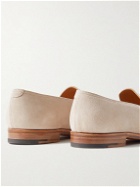 John Lobb - Lopez Suede Penny Loafers - White