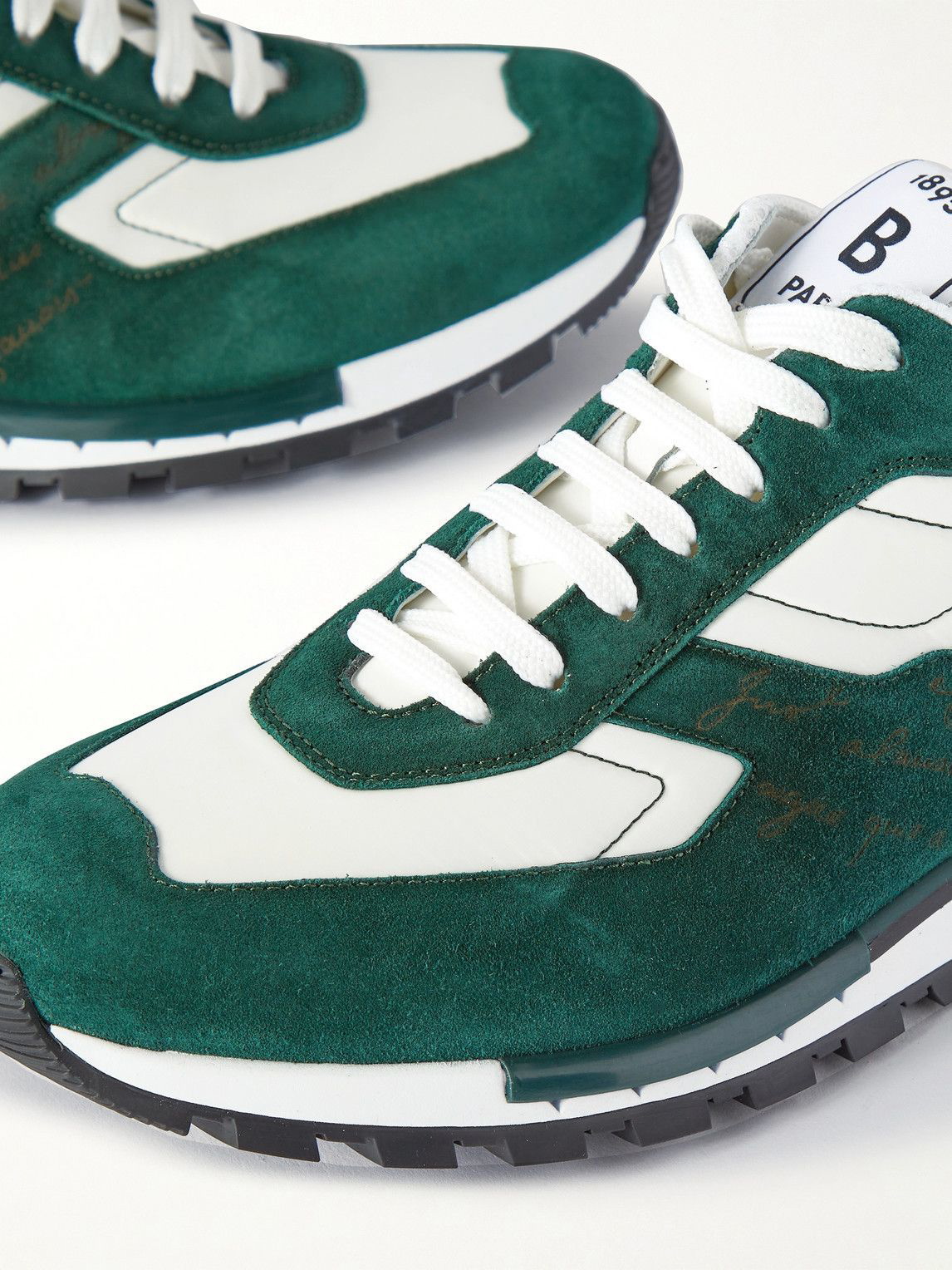 Berluti - Shell and Leather-Trimmed Suede Sneakers - Green Berluti