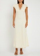 Rixo Clarice Lace-embellished Linen-blend Maxi Dress Cream