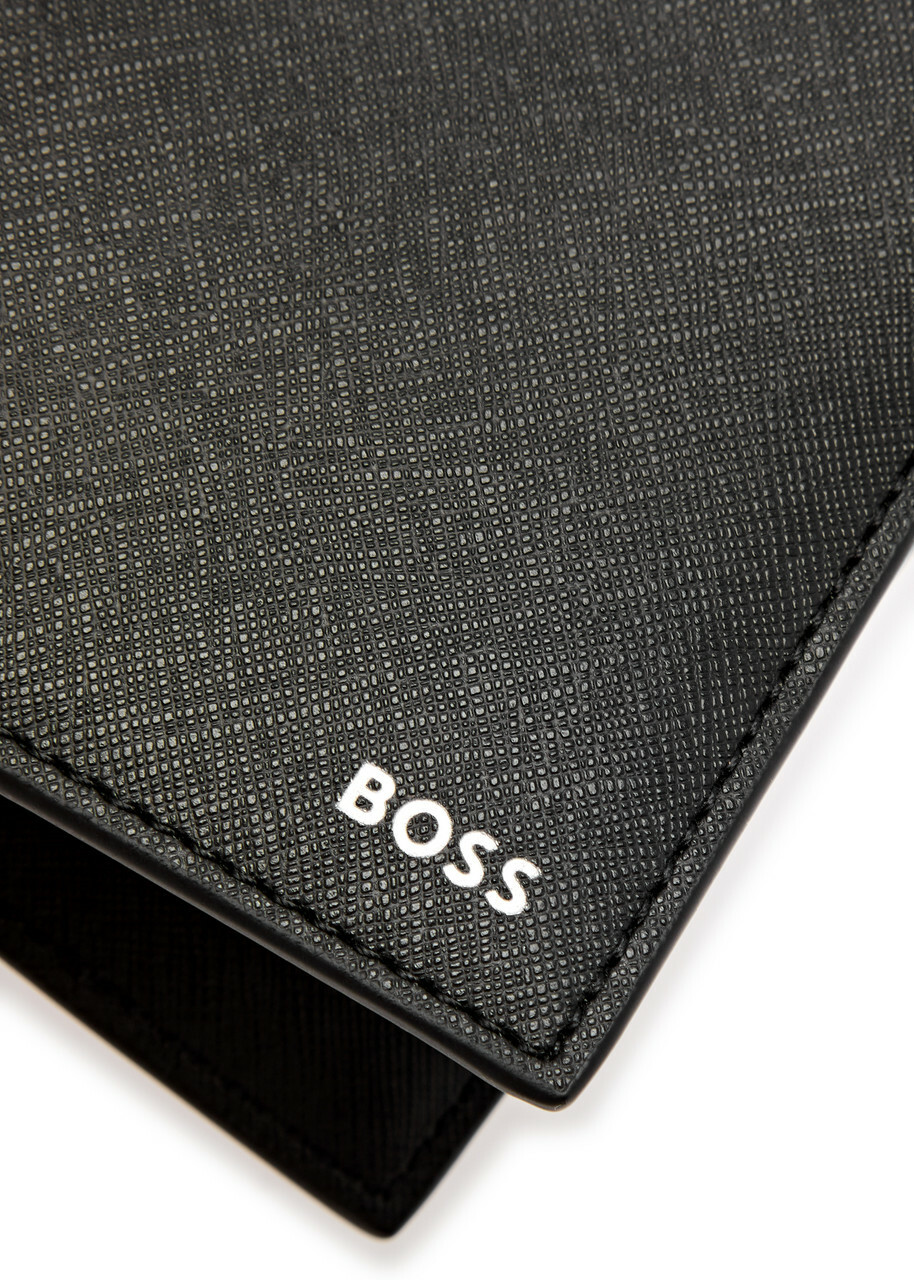 Boss Zair Saffiano Leather Wallet - Black - One Size BOSS
