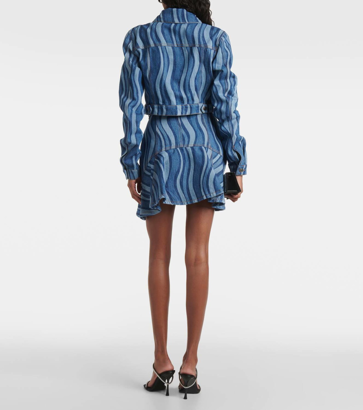 Area Sunray printed cropped denim jacket