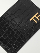 TOM FORD - Croc-Effect Leather Cardholder
