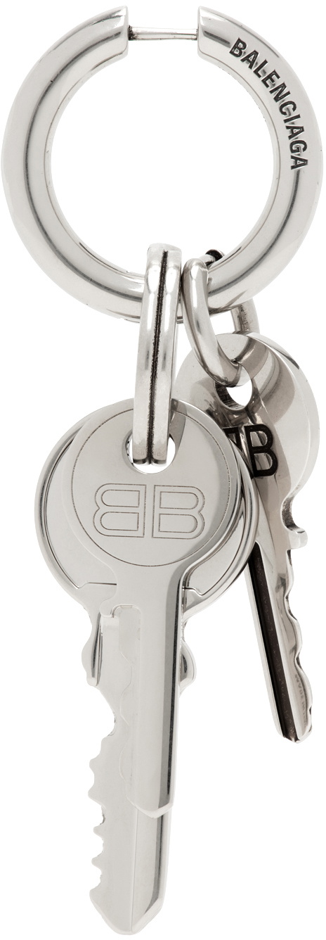 Balenciaga Silver Locker Single Earring