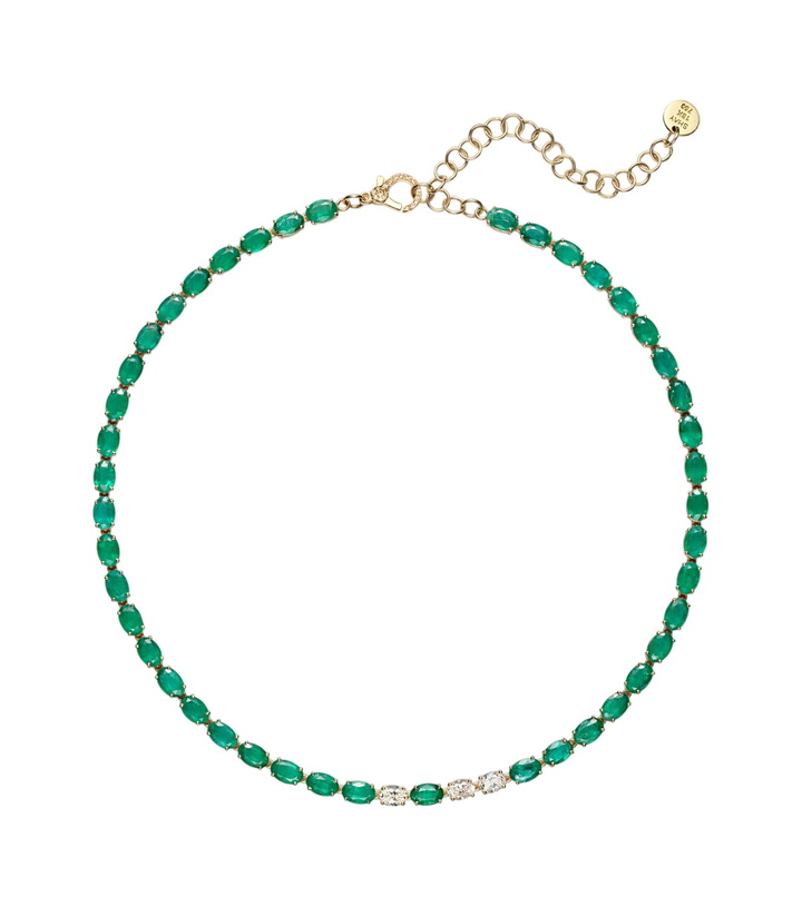 Photo: Shay Jewelry Tennis 18kt gold necklace with emeralds and diamonds