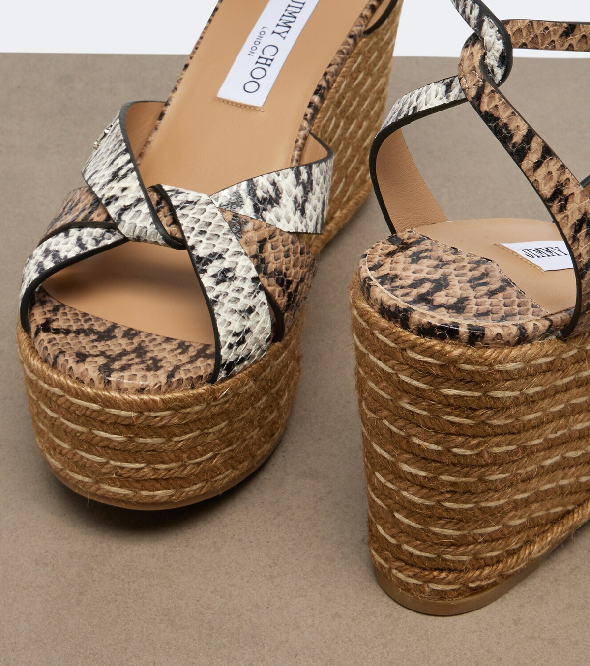 Jimmy Choo Korra snake-print leather espadrilles