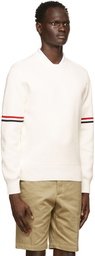 Thom Browne White Milano RWB Stripe Sweater