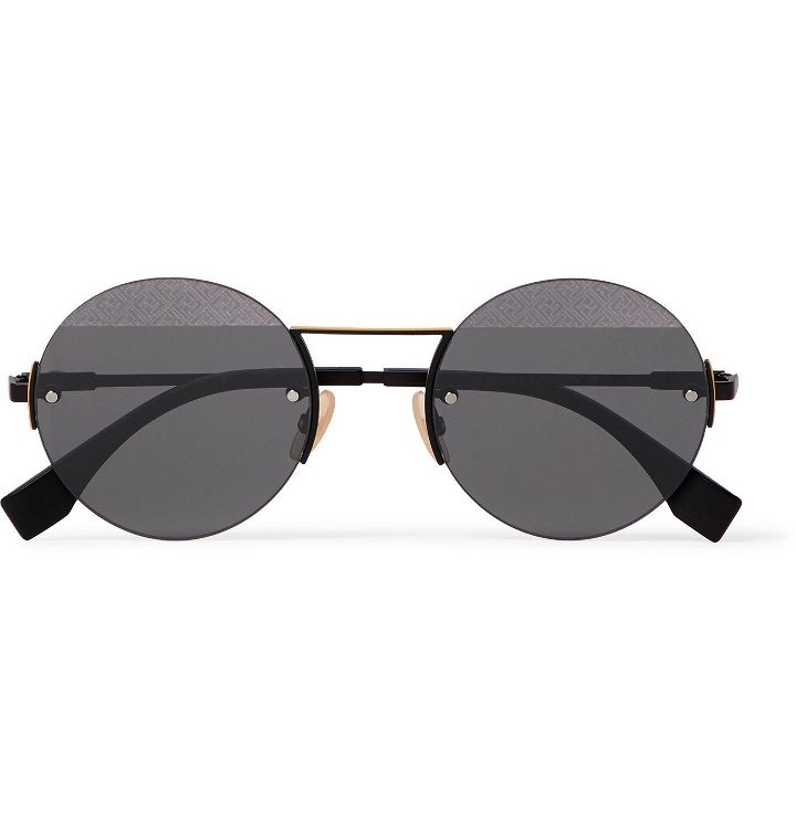 Photo: Fendi - Round-Frame Metal Sunglasses - Black