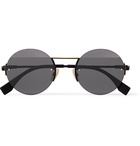 Fendi - Round-Frame Metal Sunglasses - Black