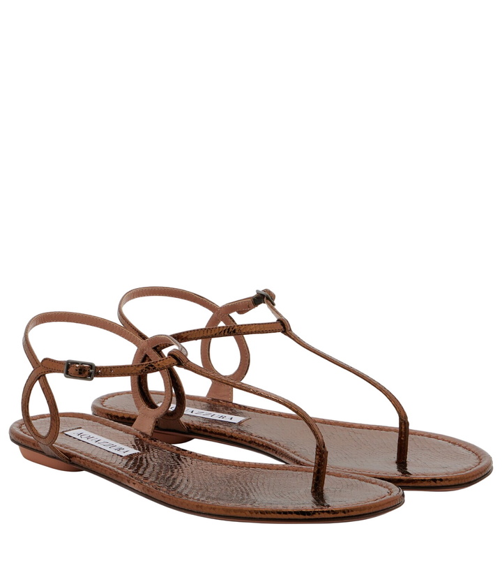 Photo: Aquazzura Almost Bare snake-effect leather sandals
