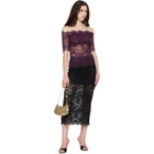 Rabanne Purple Short-Sleeve Layered Lace Top