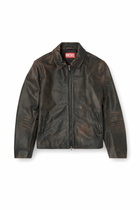 Diesel Coach jacket in treated leather - Leather jackets Mens in Brown