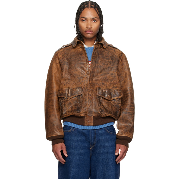 Photo: Polo Ralph Lauren Brown Leather Flight Jacket