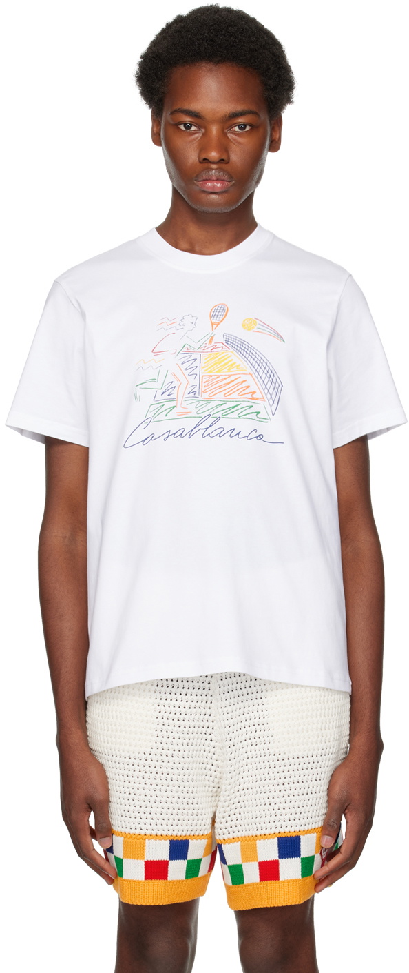 Casablanca White 'Jeu De Crayon' T-Shirt Casablanca