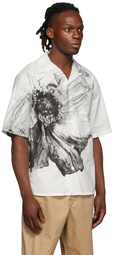 Alexander McQueen White Flower Print Short Sleeve Shirt