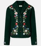 Rixo Jude embroidered floral wool-blend jacket
