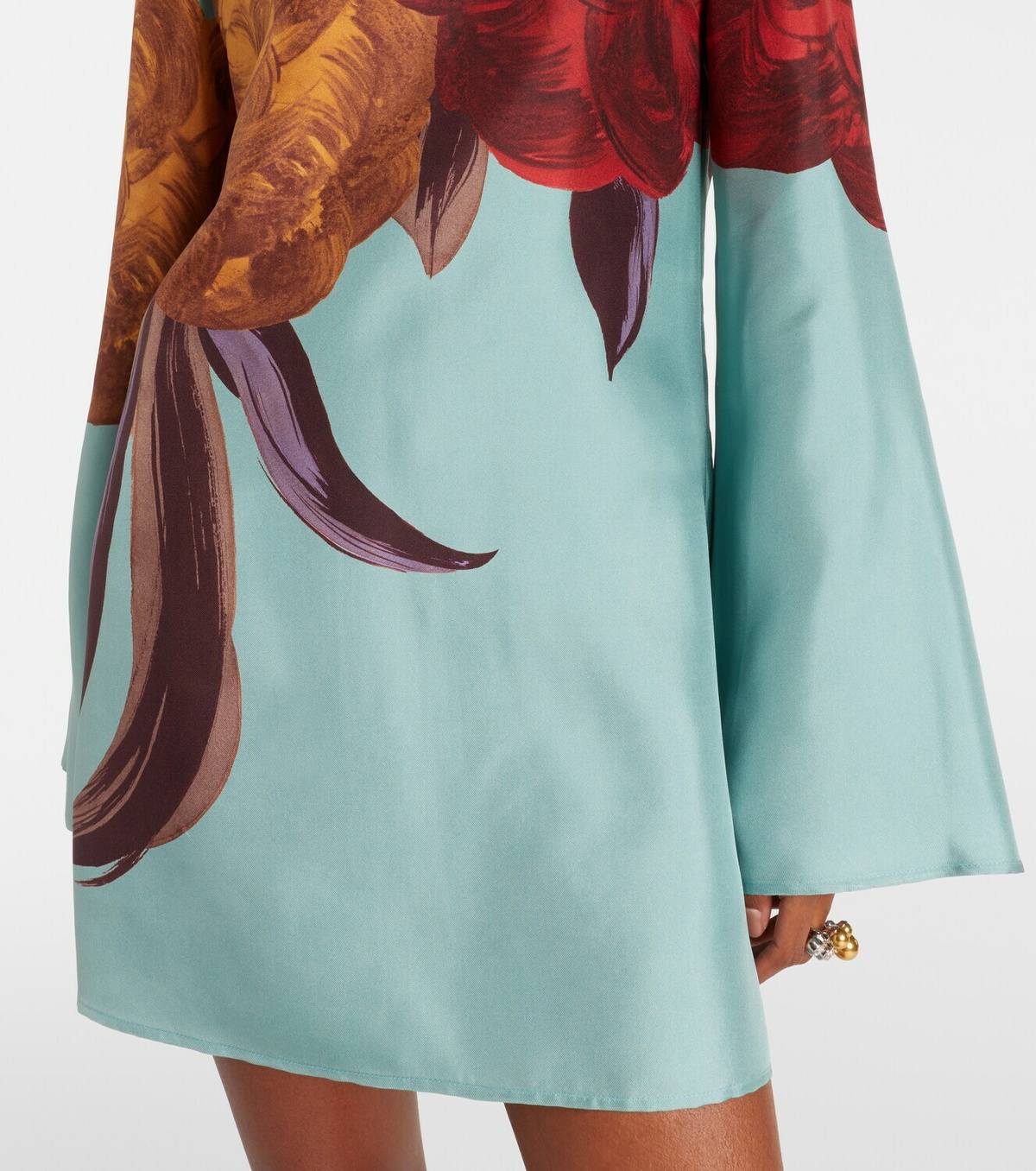 La DoubleJ Supremes Swing floral silk minidress