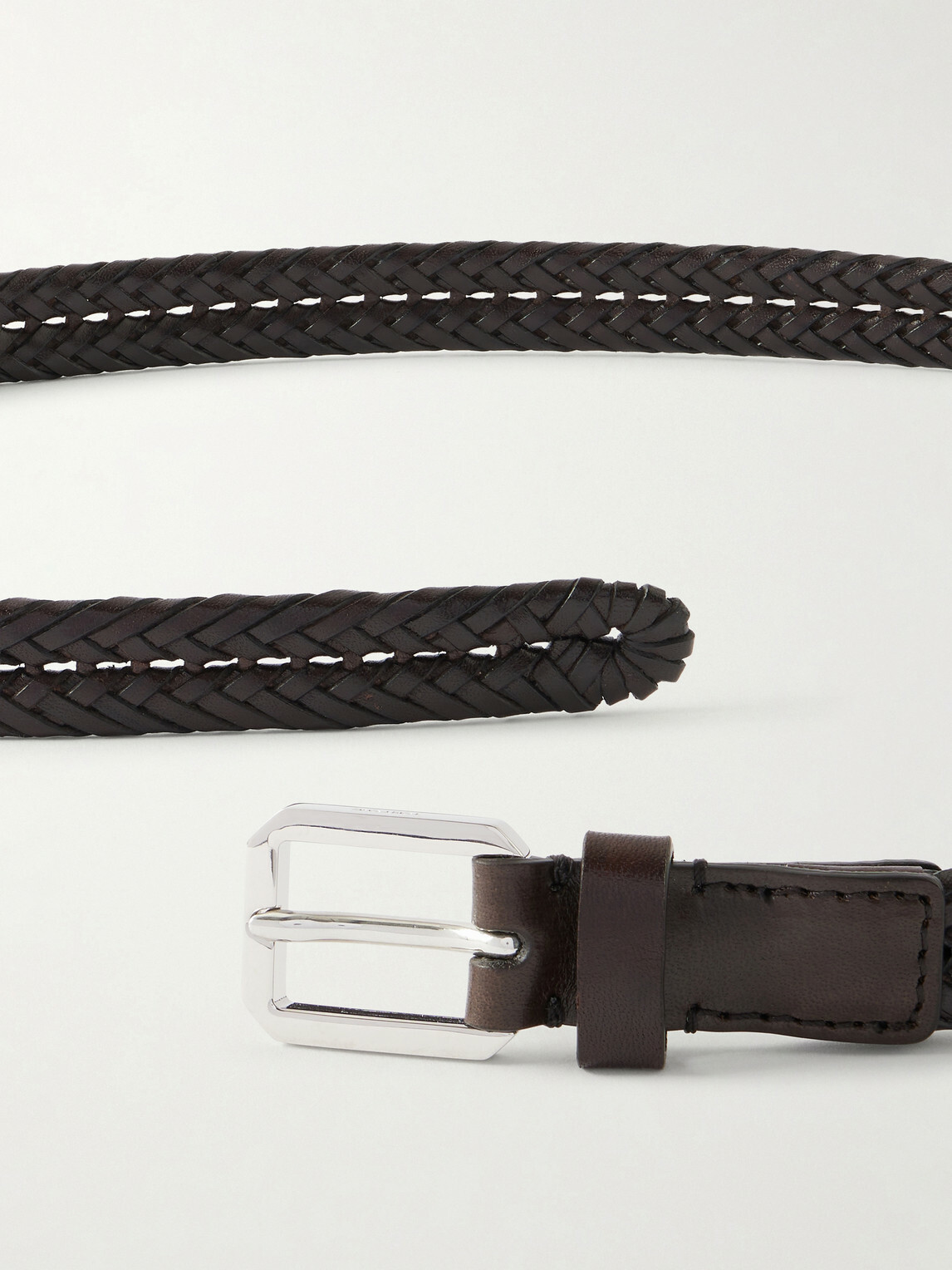 TOM FORD - 2cm Woven Leather Belt - Brown