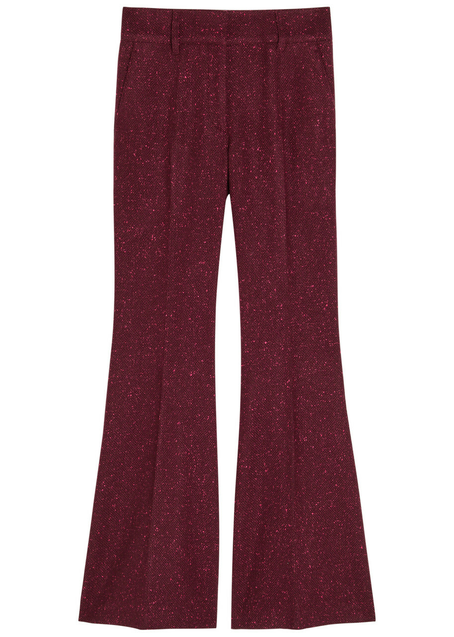 Gabriela Hearst Rhein Speckled Wool-blend Trousers Bordeaux
