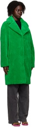Stand Studio Green Camille Faux-Fur Coat