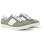 TOM FORD - Bannister Leather-Trimmed Suede Sneakers - Gray