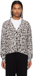 We11done Gray & Brown Leopard Cardigan