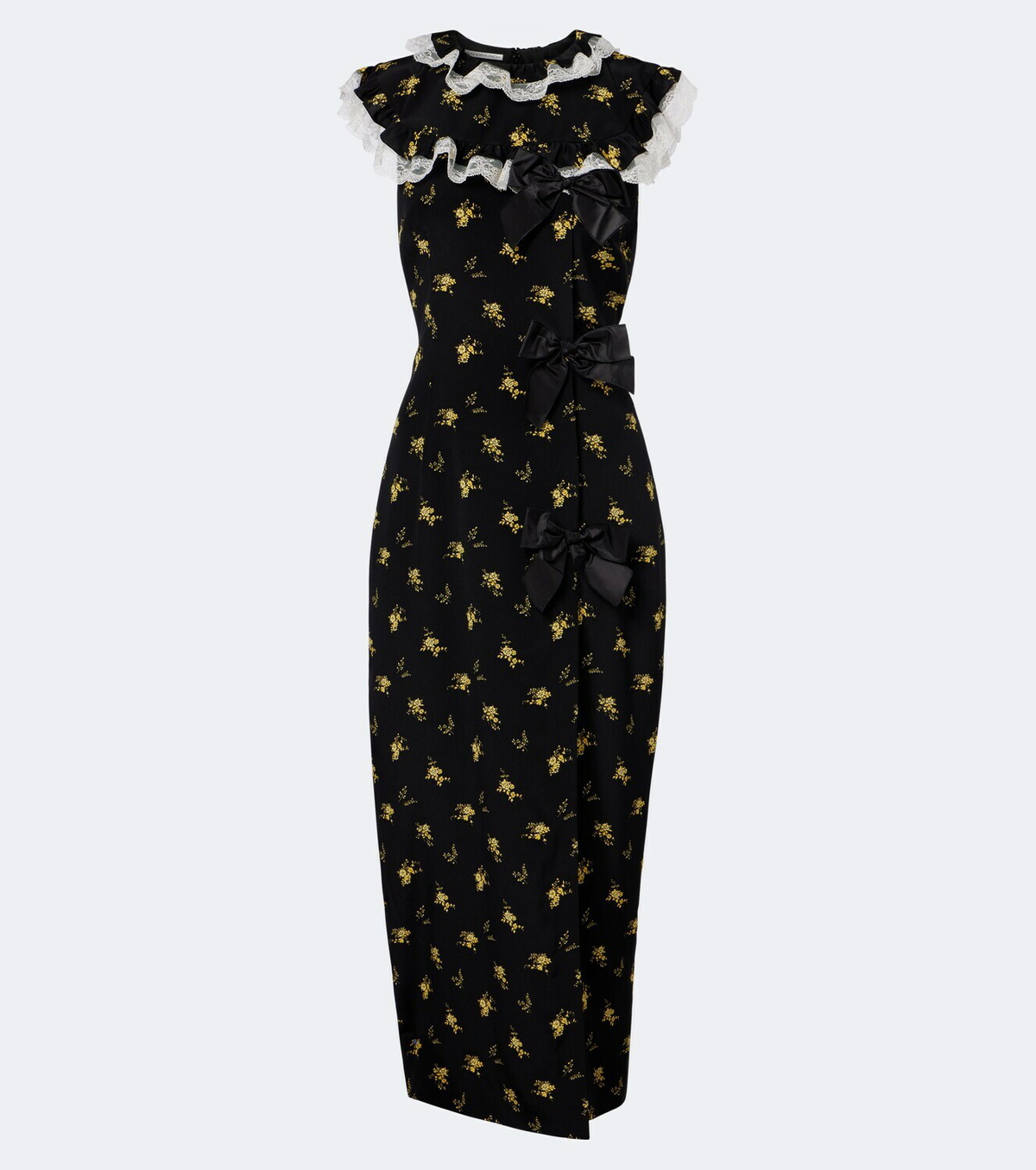 Alessandra Rich Bow-detail floral silk gown
