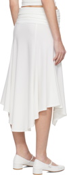 GUIZIO White Soffiano Midi Skirt