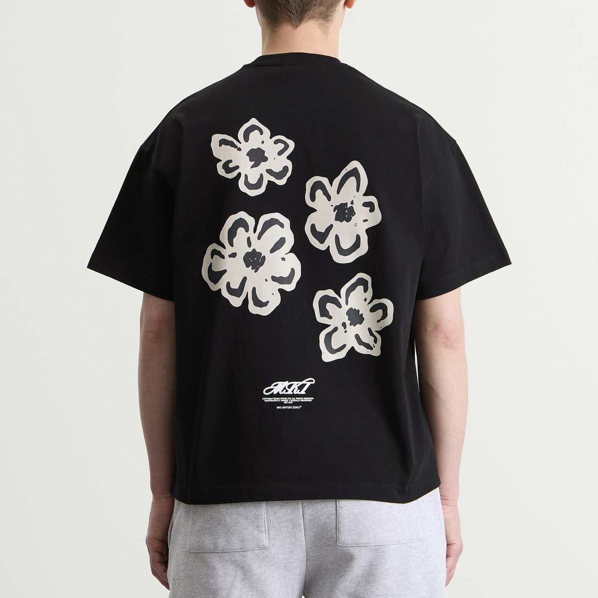 MKI Men's Hibiscus T-Shirt in Black