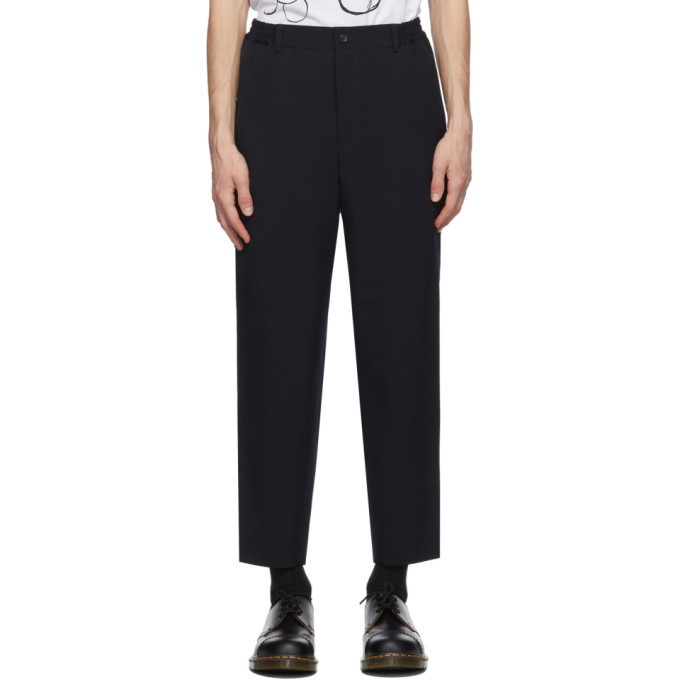 Photo: Comme des Garcons Homme Deux Navy Oxford Yarn Trousers