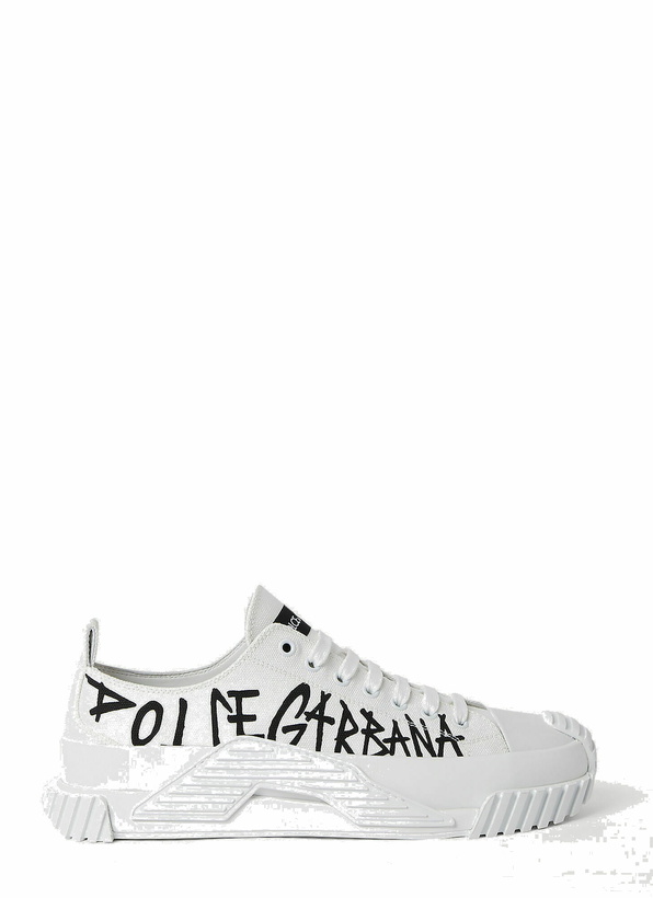 Photo: Logo Print NS1 Sneakers in White