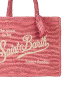 MC2 Saint Barth Pink Colette Raffia Handbag With Embroidery