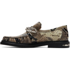 Toga Virilis Beige Embossed Snake Loafers
