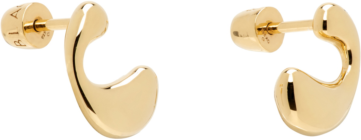 Maria Black Gold Dolphin Splash Stud Earrings
