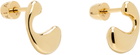 Maria Black Gold Dolphin Splash Stud Earrings