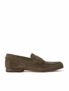 Dunhill - Heddon Flex Suede Penny Loafers - Brown