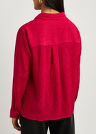 Eileen Fisher Plissé Shirt Dark Pink