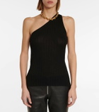 Petar Petrov Tano ribbed-knit silk one-shoulder top