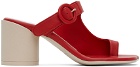 MM6 Maison Margiela Red Buckle Heeled Sandals